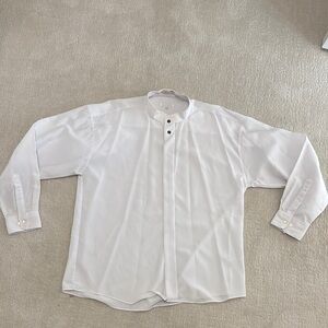 Elliot Men’s XL 17-17 1/2 White Neck Long Sleeve 100% Polyester Soft Dress Shirt